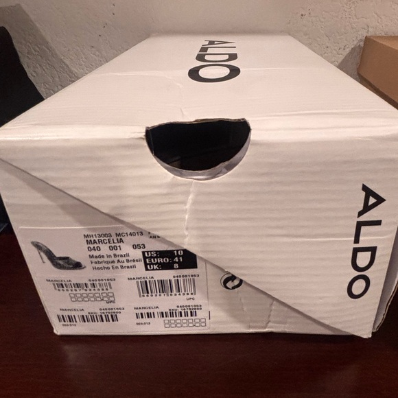 Aldo Marcelia Silver High Heel Mules 10 NIB - Picture 7 of 8